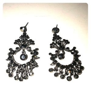 Black rhinestone earrings